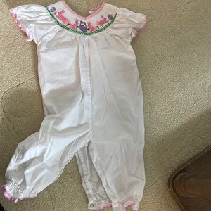 Lil Cactus like new Easter smocked romper